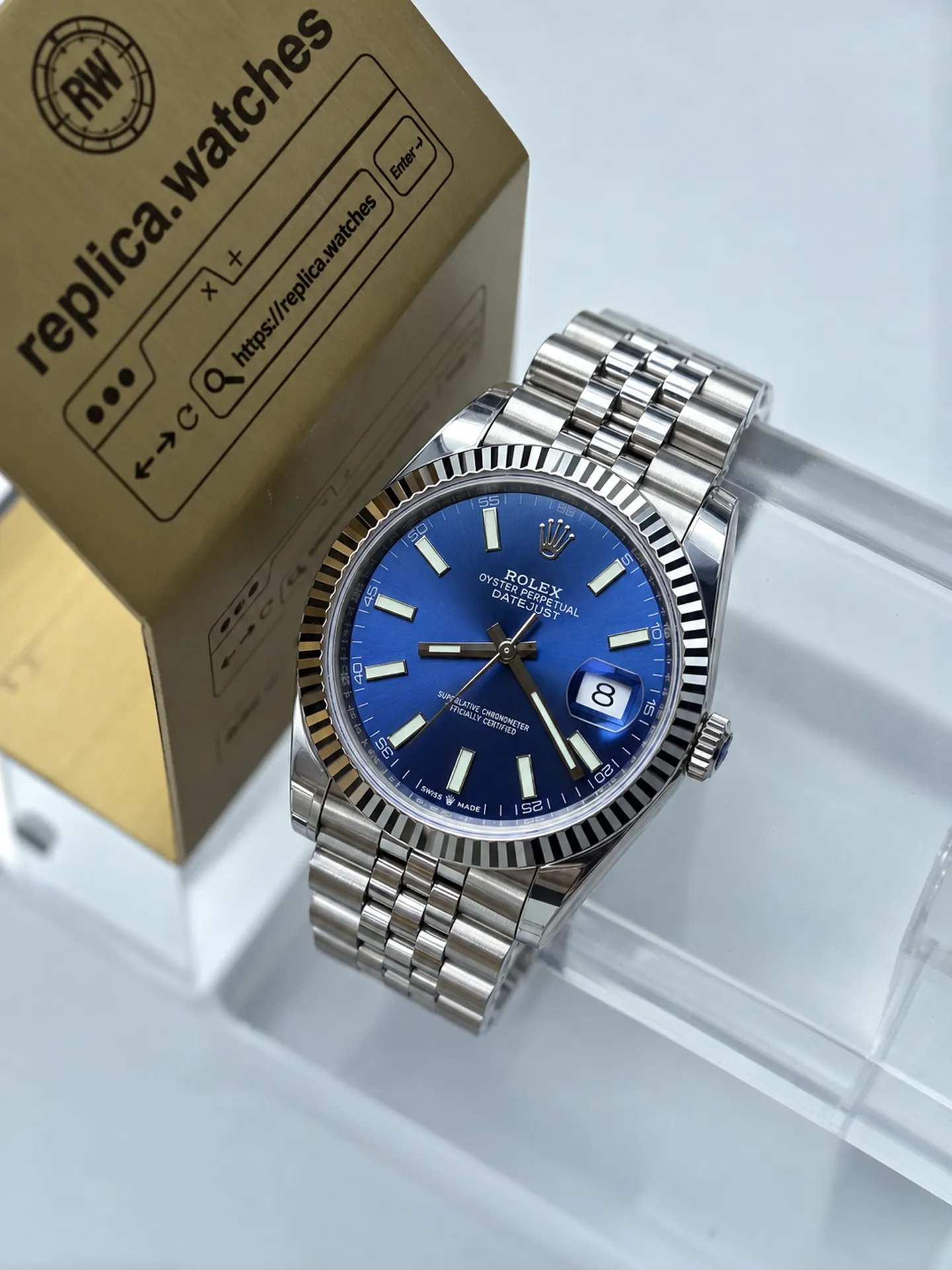 Replica Rolex Datejust M126334-0002 Blue Dial 41mm Steel Jubilee 3235 Watch