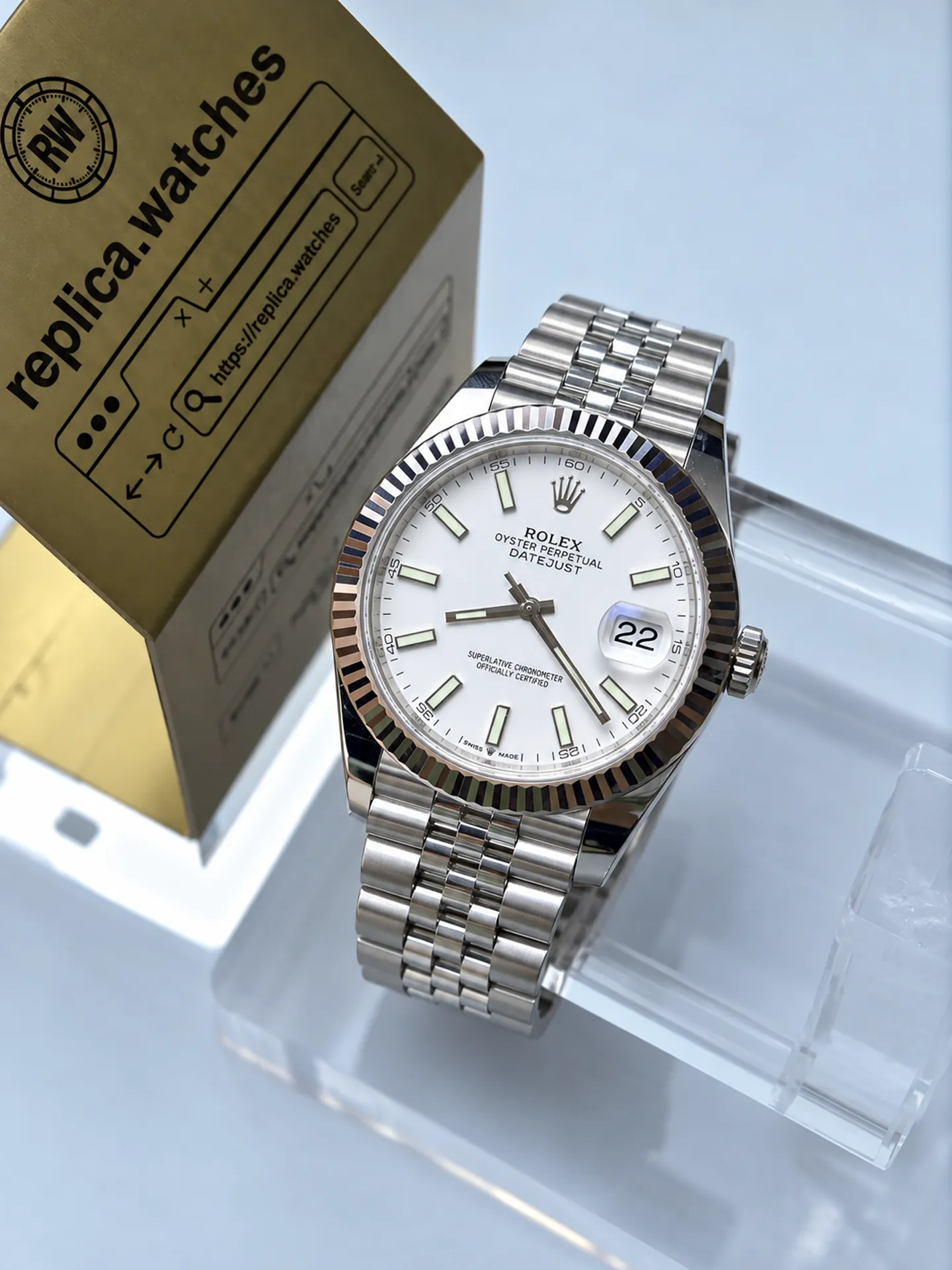 Replica Rolex Datejust M126334-0010 White Dial 41mm Steel Jubilee 3235 Free Sprung Watch