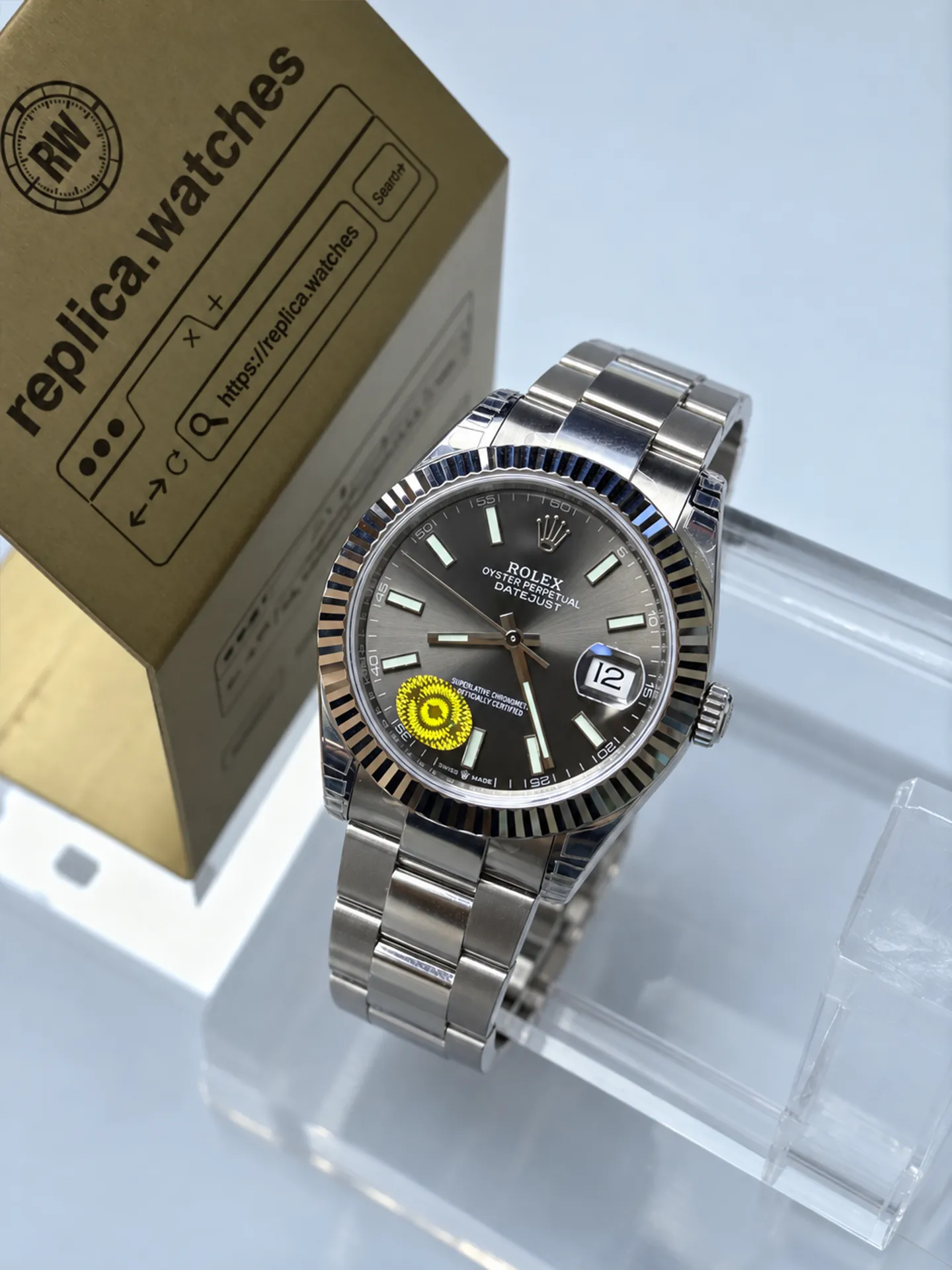 Replica Rolex Datejust M126334-0013 Grey Dial 41mm Steel Oyster 3235 Free Sprung Watch