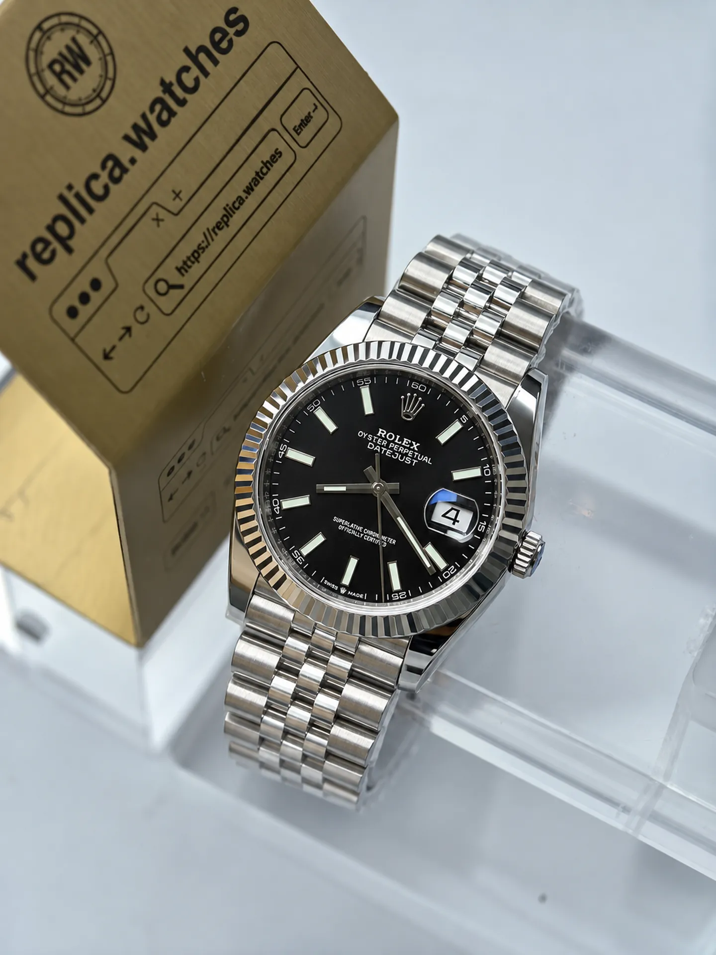 Replica Rolex Datejust M126334-0018 Black Dial 41mm Steel Jubilee 3235 Watch
