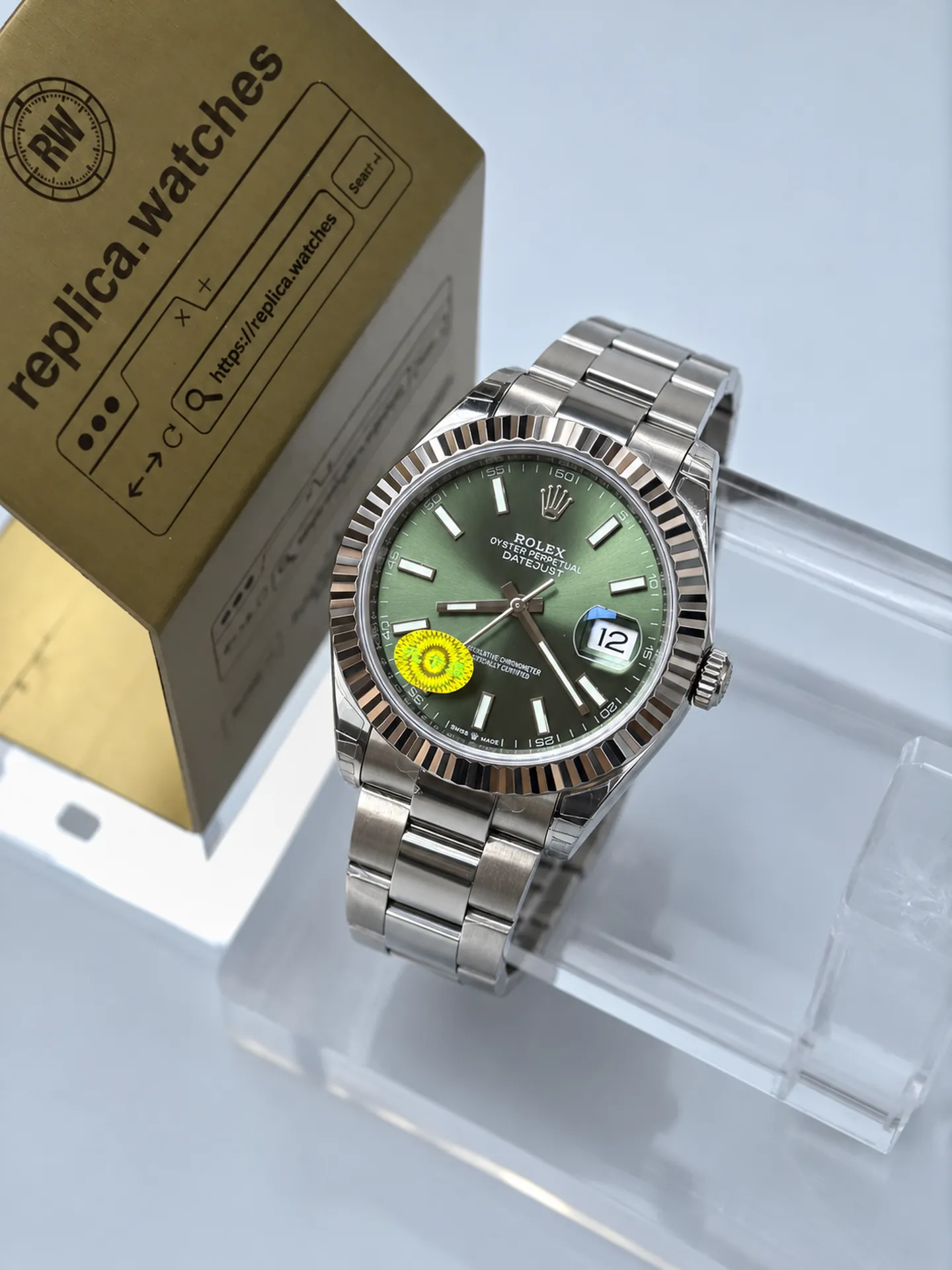 Replica Rolex Datejust M126334-0027 Mint Green Dial 41mm Steel Oyster 3235 Free Sprung Watch