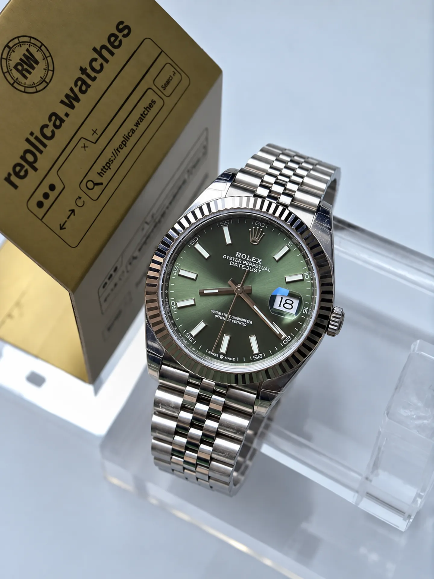 Replica Rolex Datejust M126334-0028 Mint Green Dial 41mm Jubilee 3235 Weighted Watch