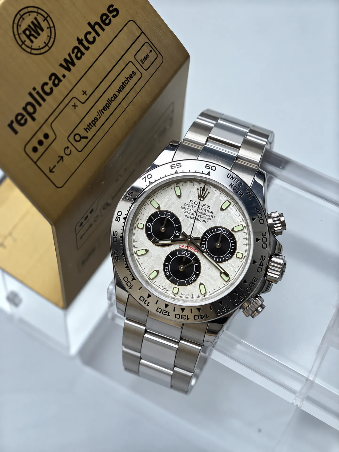 Replica Rolex Daytona M116509-0073 Meteorite Dial 40mm White Gold 4130 Weighted Watch