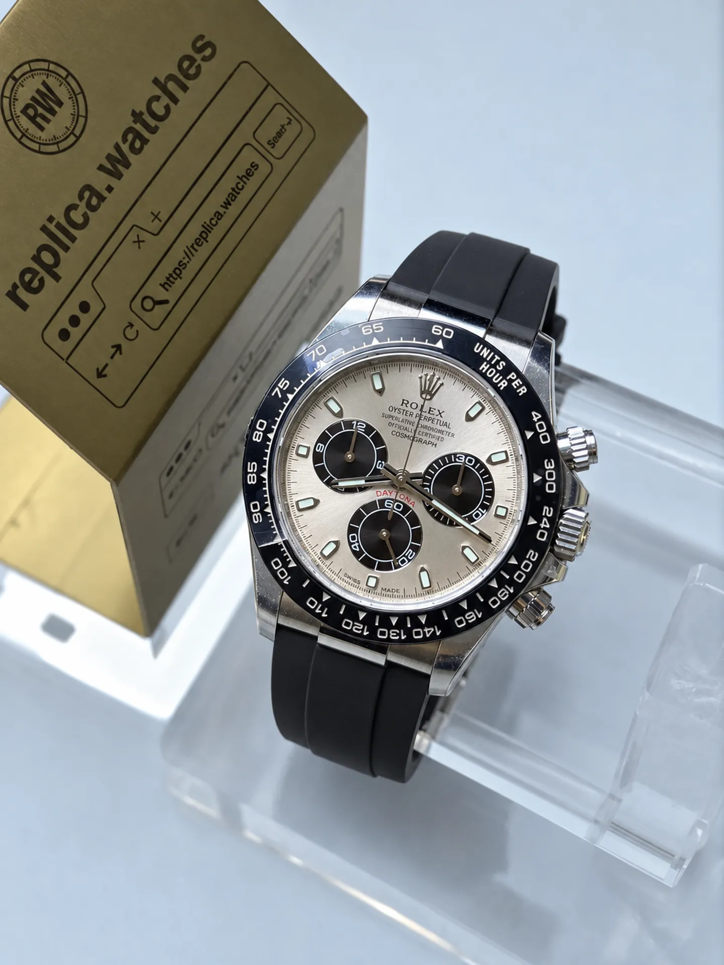 Replica Rolex Daytona M116519LN-0027 Ghost Dial 40mm Oysterflex 4130 Weighted Watch