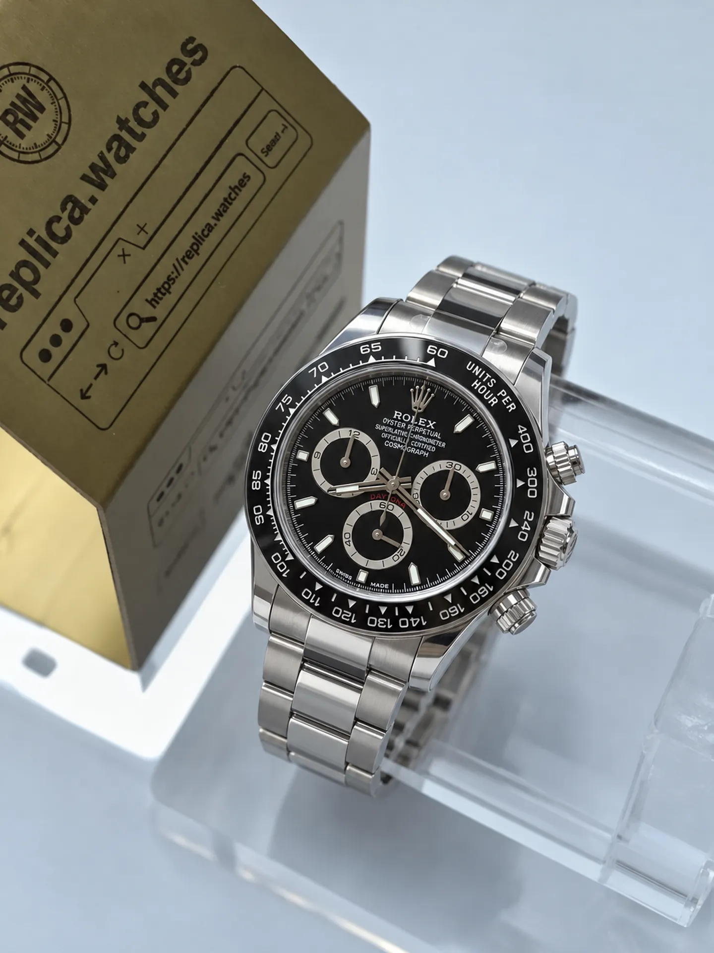 Replica Rolex Daytona M126500LN-0002 Black Dial 40mm Steel Ceramic 4131 Free Sprung Watch