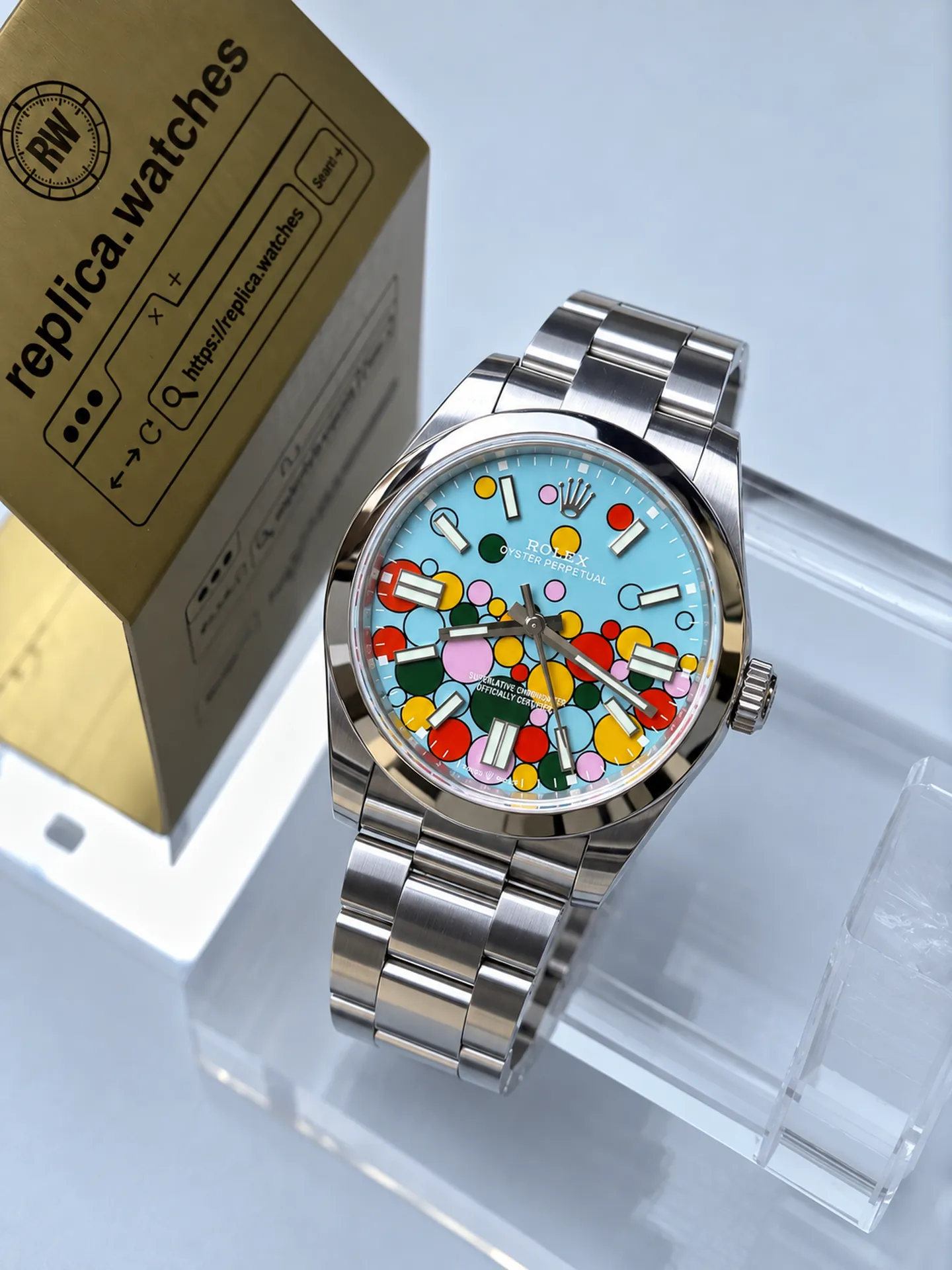 Replica Rolex Oyster Perpetual M124300-0008 Celebration Dial 41mm Steel 3230 Watch