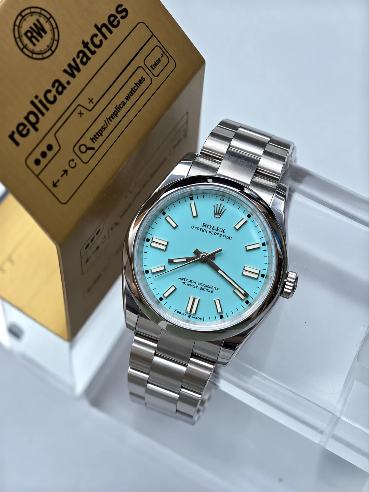 Replica Rolex Oyster Perpetual M126000-0006 Tiffany Blue Dial 36mm Steel 3230 Watch