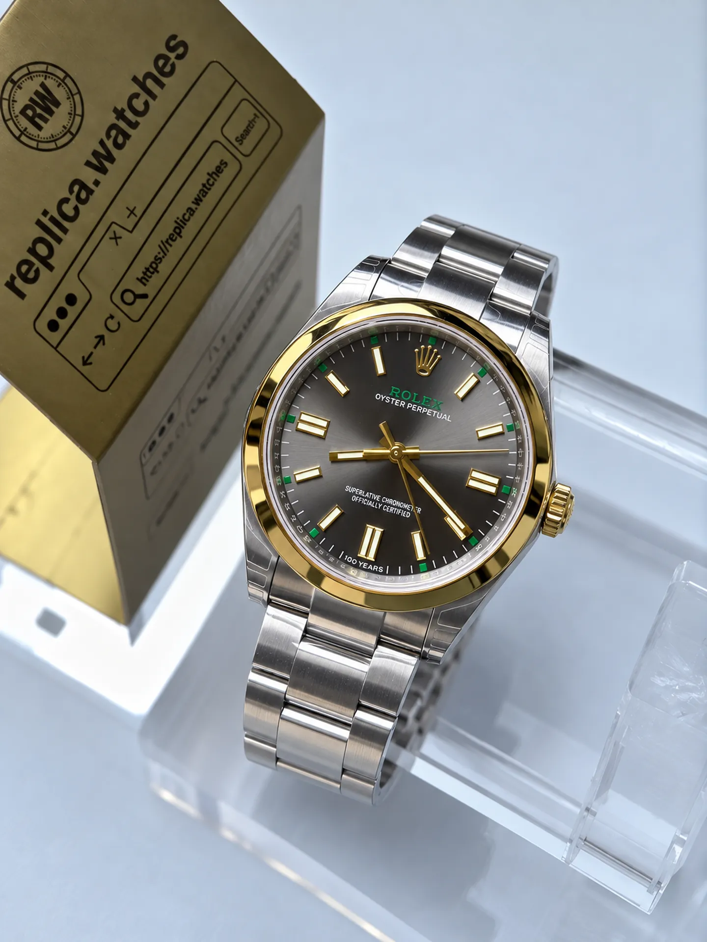 Replica Rolex Oyster Perpetual M126003-0001 Slate Grey Dial 36mm Steel Gold 3230 Watch