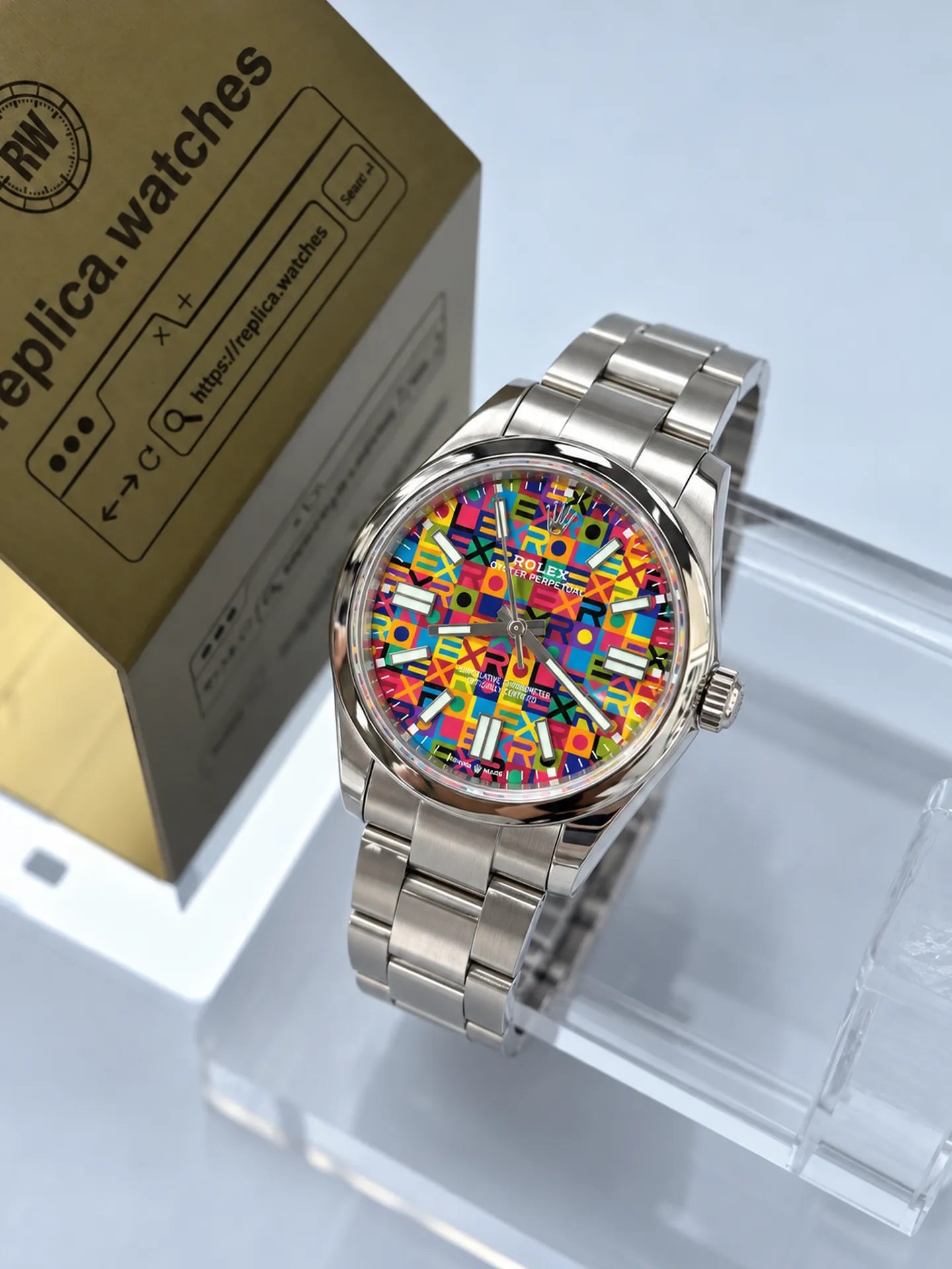 Replica Rolex Oyster Perpetual 41 M134300-0010 Celebration Motif Dial 41mm Steel 3230 Watch