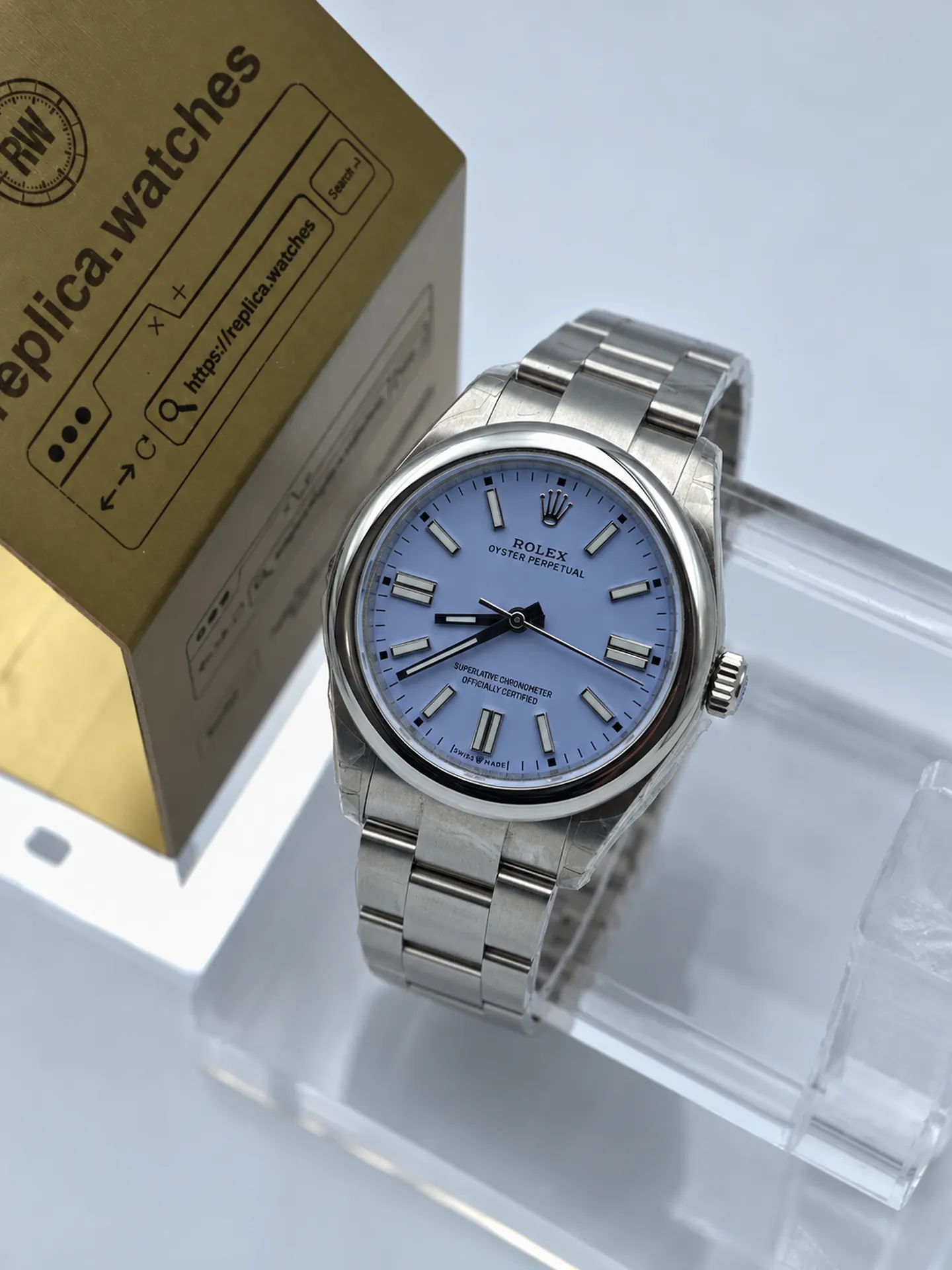 Replica Rolex Oyster Perpetual M134300-0012 Purple Dial 41mm Steel Heavy Version Watch