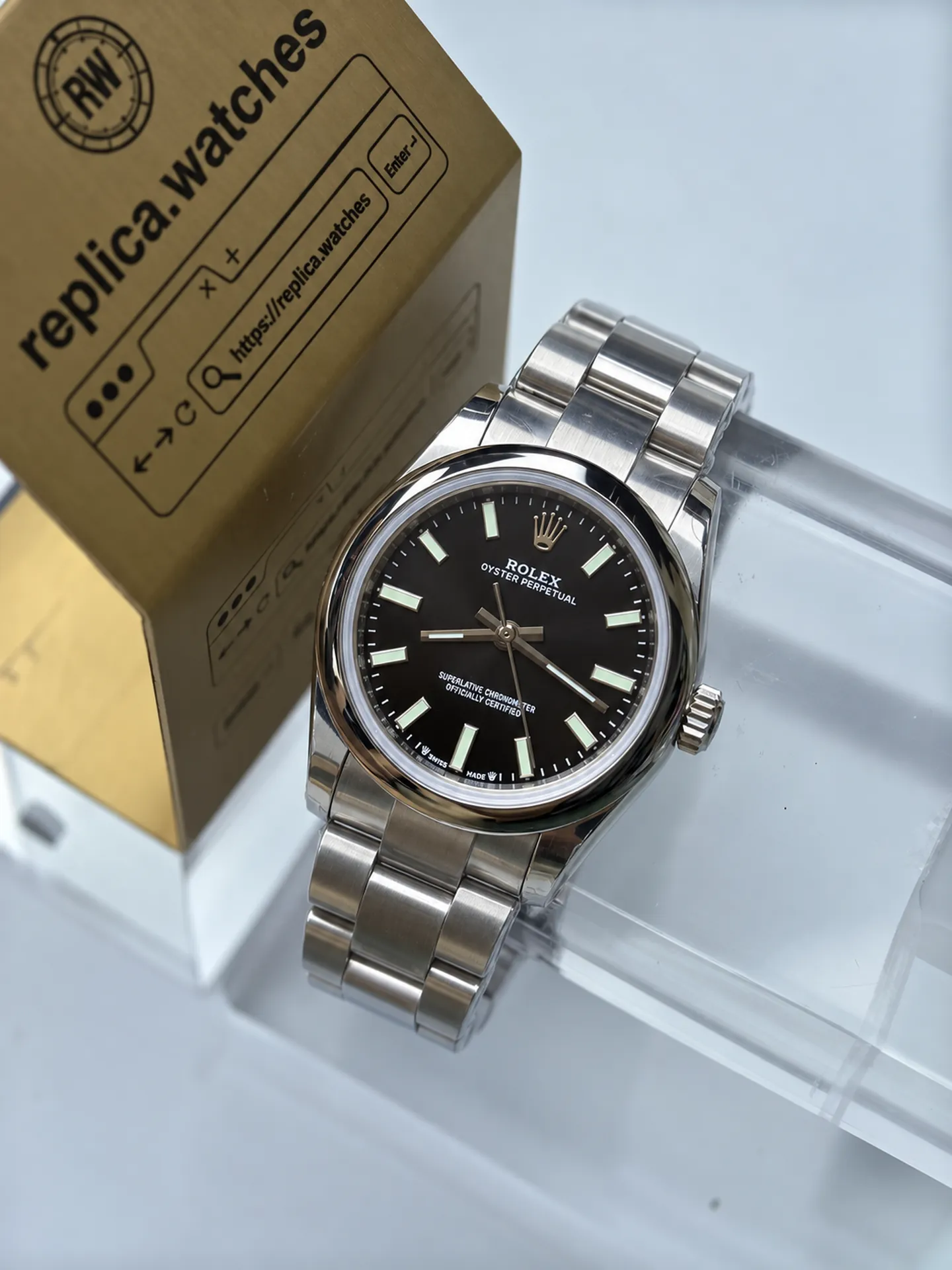 Replica Rolex Oyster Perpetual M276200-0002 Black Dial 28mm Steel 2232 Watch