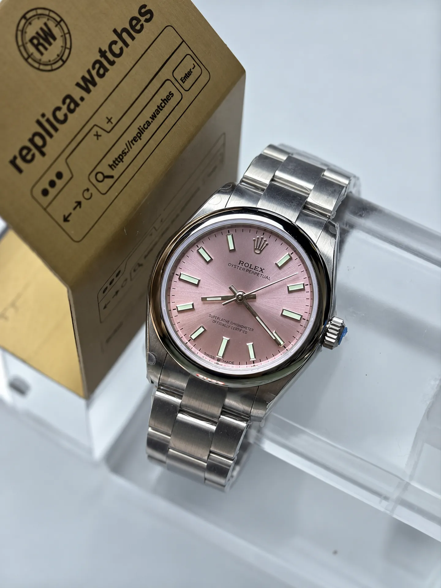 Replica Rolex Oyster Perpetual M277200-0004 Candy Pink Dial 31mm Steel 2236 Watch
