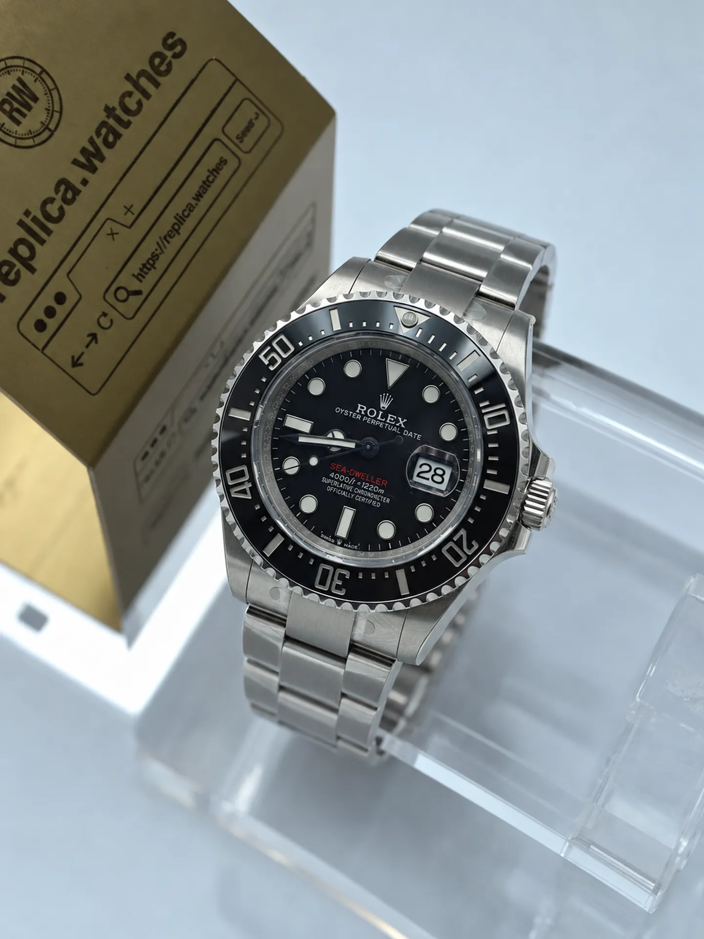 Replica Rolex Sea-Dweller M126600-0002 Single Red Black Dial 43mm Steel 3235 Watch
