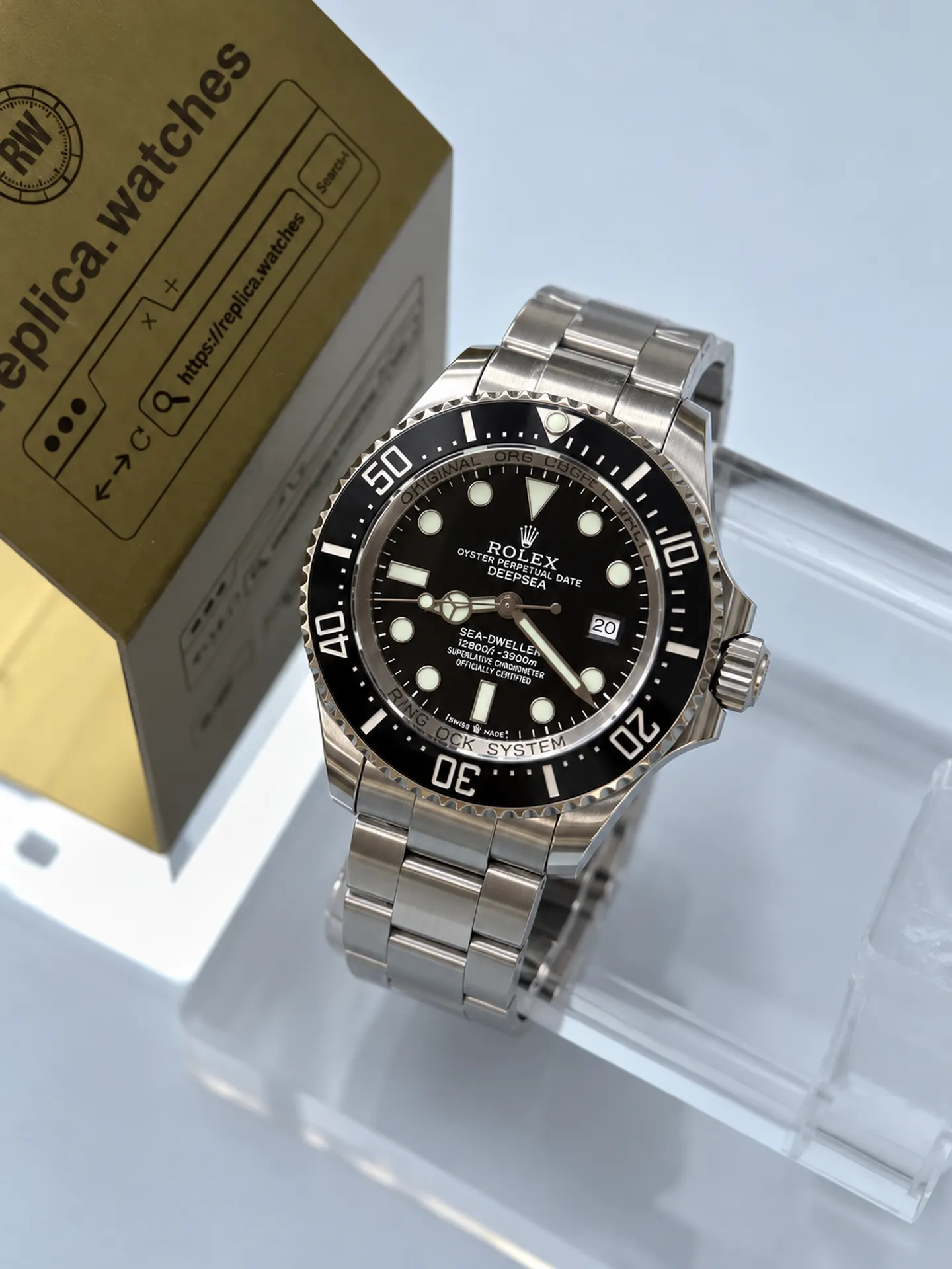 Replica Rolex Sea-Dweller Deepsea M136660-0004 Black Dial 44mm Steel 3235 Watch