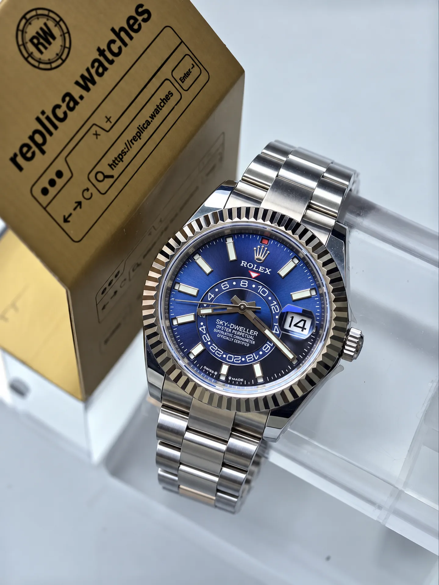 Replica Rolex Sky-Dweller M336934-0005 Blue Dial 42mm Steel 9002 Watch