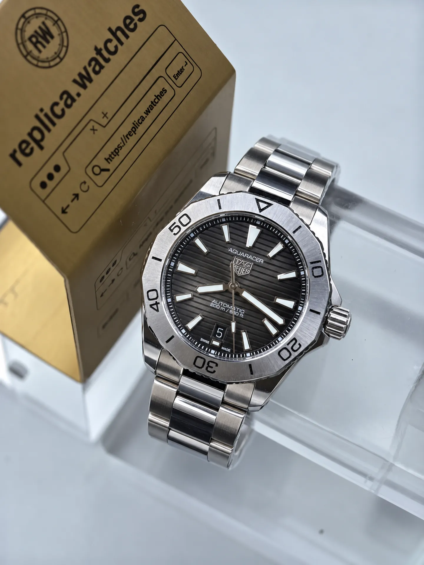 Replica TAG Heuer Aquaracer WBP2110.BA0627 Black Dial 40mm Steel SW200 Watch