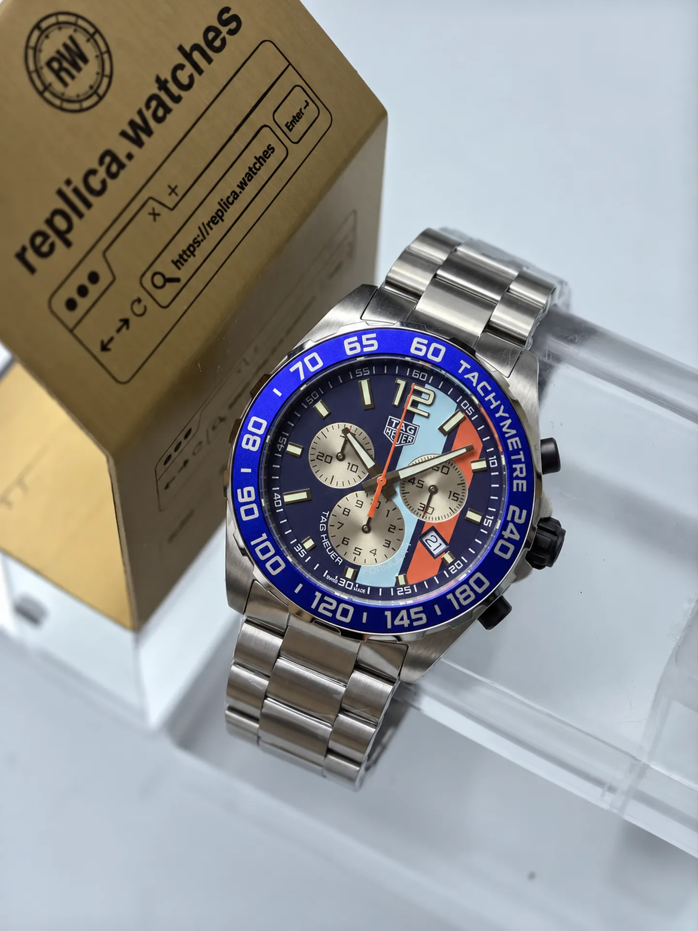 Replica TAG Heuer Formula 1 Gulf CAZ101N.BA0842 Blue Dial 43mm Quartz Chronograph Watch