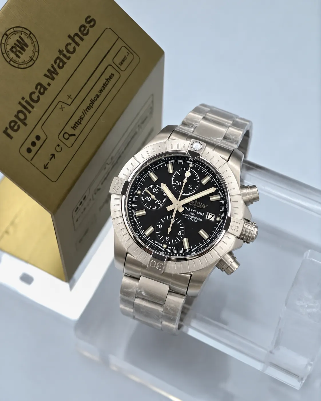 Breitling Avenger Chronograph 43mm A13385101B1A1 Automatic Black Dial Replica Watch
