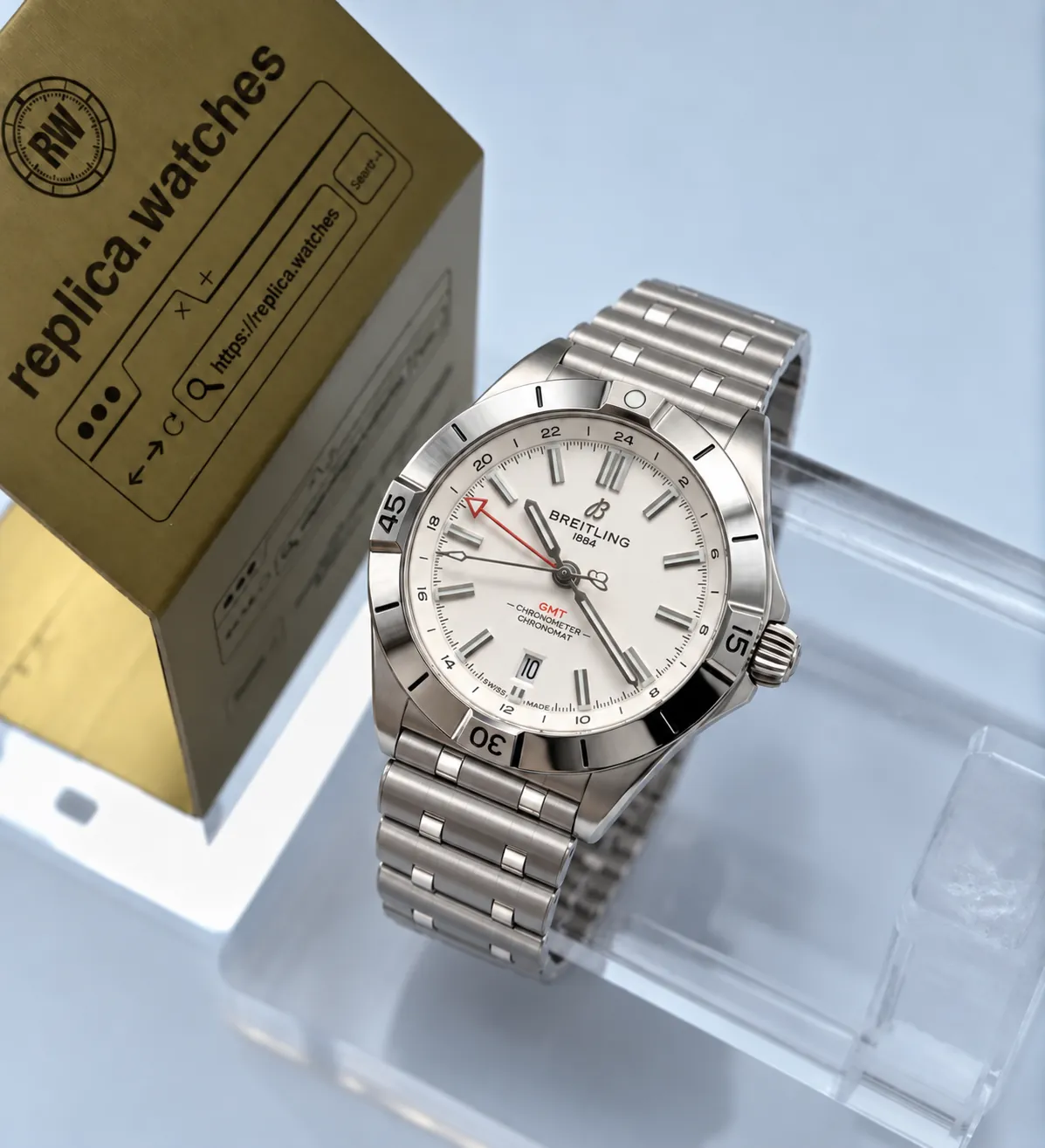 Breitling Chronomat A32398101A1A1 Replica 40mm Stainless Steel GMT Watch