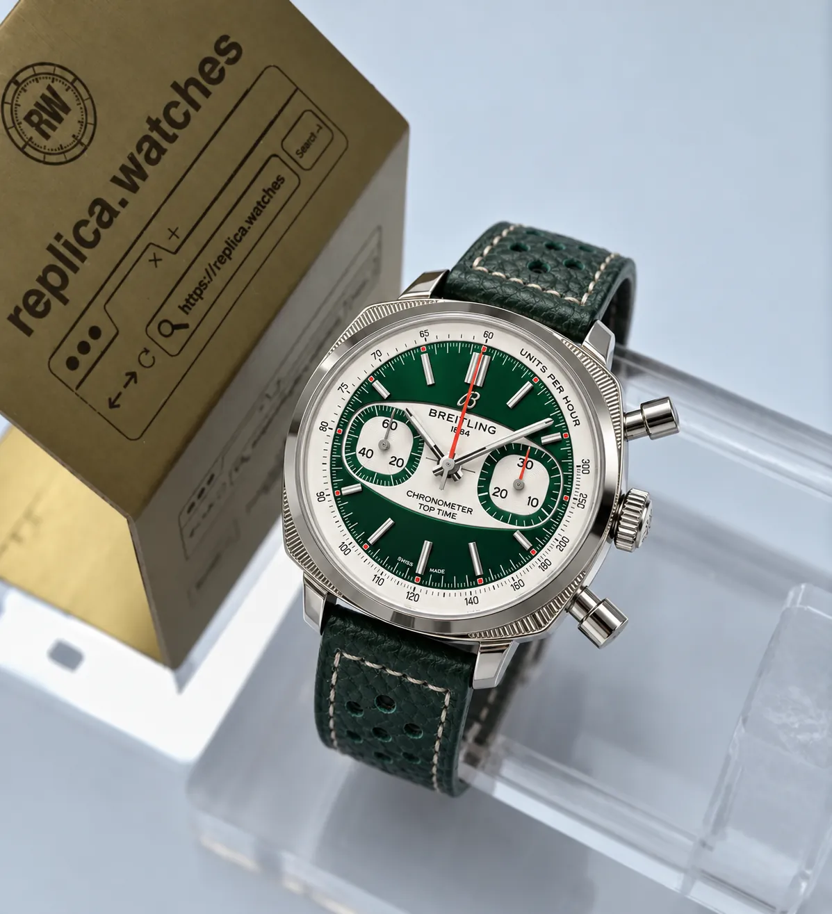 Breitling Top Time B01 Racing 38mm AB01771A1L1X1 Vintage Green Chronograph Replica Watch