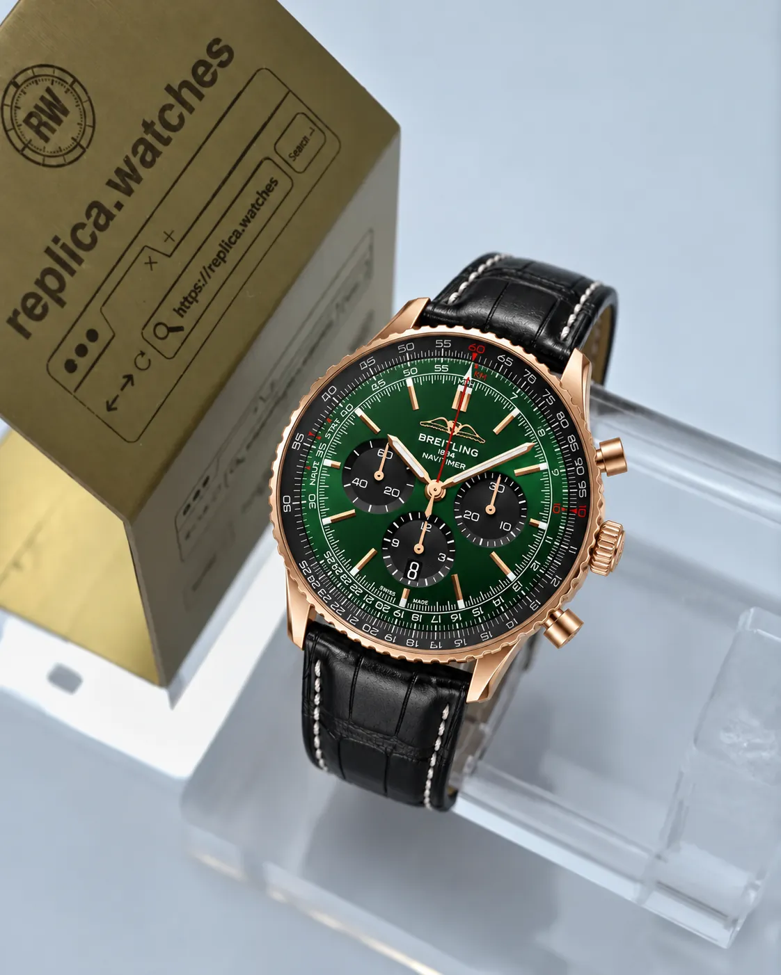 Breitling Navitimer B01 Chronograph RB0137241L1P1 46mm Automatic Green Dial Replica Watch