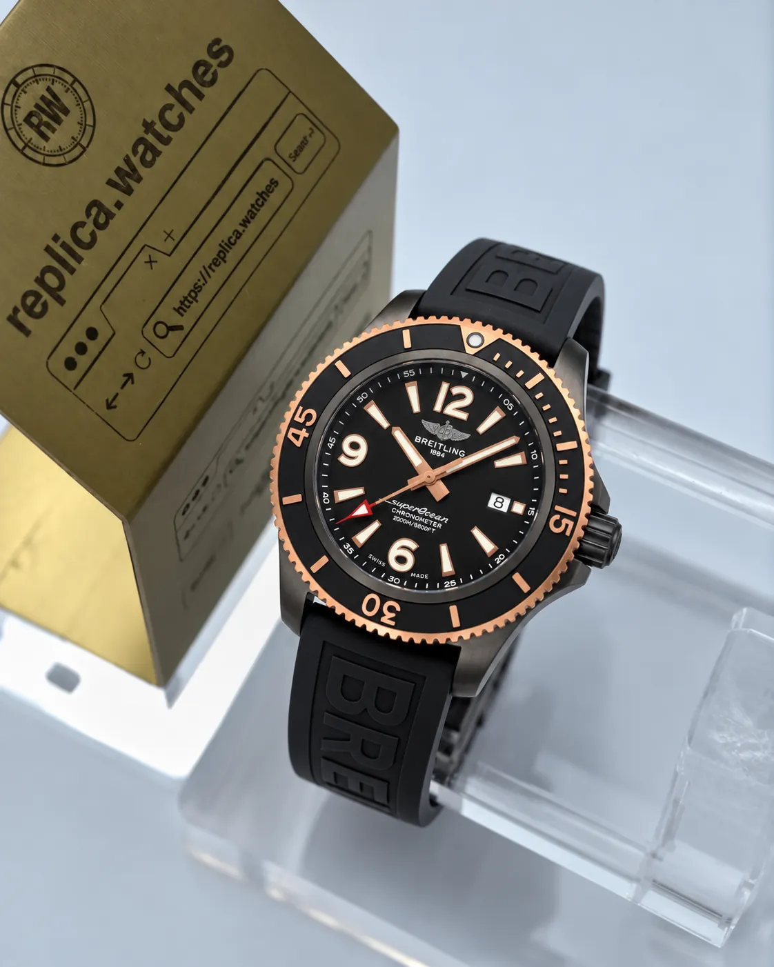 Breitling Superocean U17368221B1S1 Automatic 46mm Black Diving Style Replica Watch