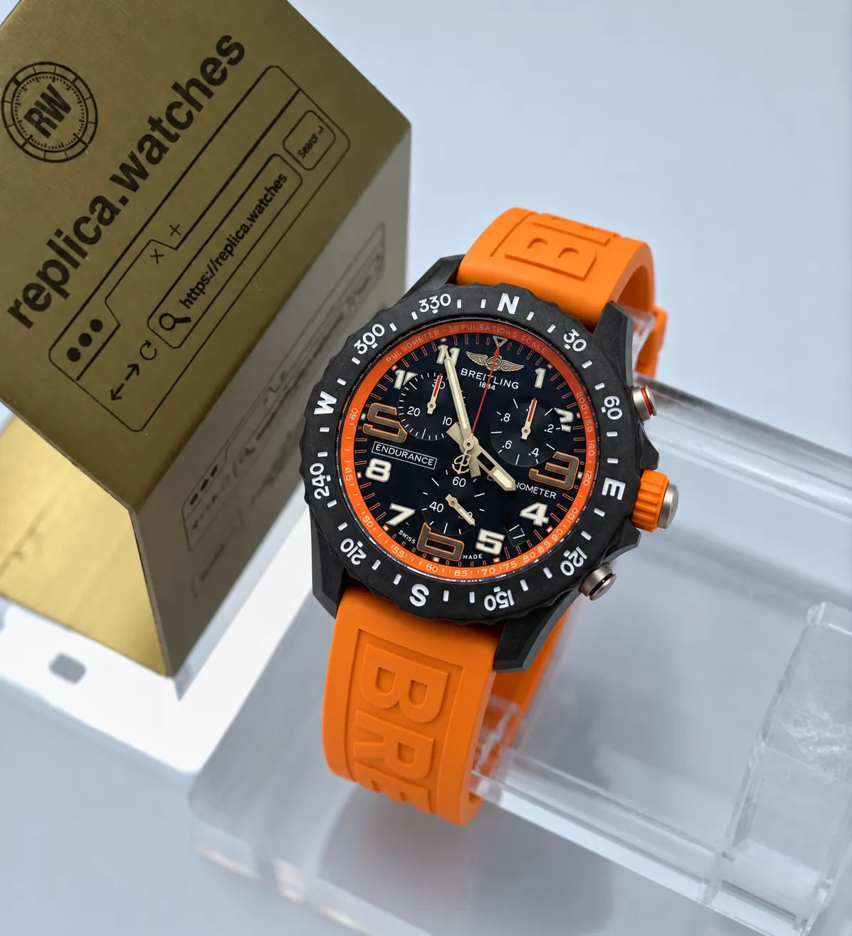Breitling Endurance Pro X82310A51B1S1 Quartz 44mm Orange Rubber Replica Watch