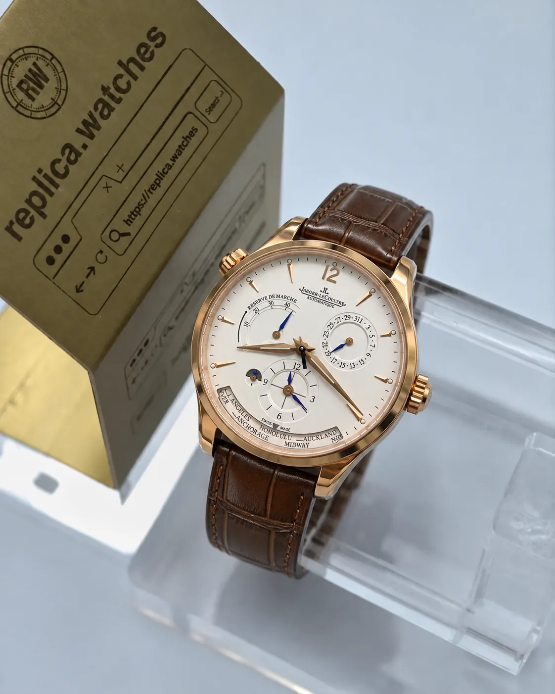 Jaeger-LeCoultre Master Geographic Q1422521 Automatic 39mm White Dial Replica Watch