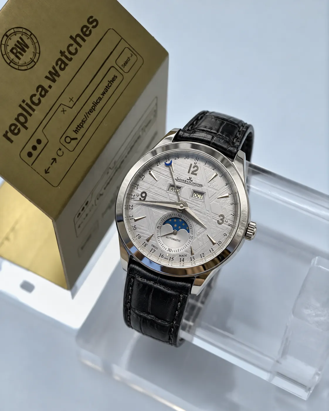 Jaeger-LeCoultre Master Calendar Replica Q1558421 39mm Elegant Silver Dial Moonphase Watch