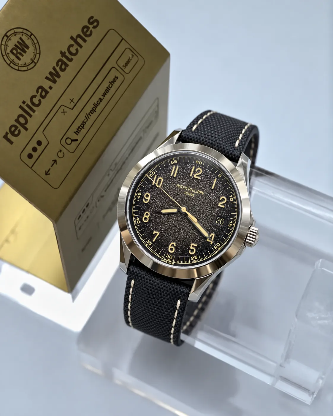 Patek Philippe Calatrava 5226G-001 40mm Textured Gray Dial Replica Watch