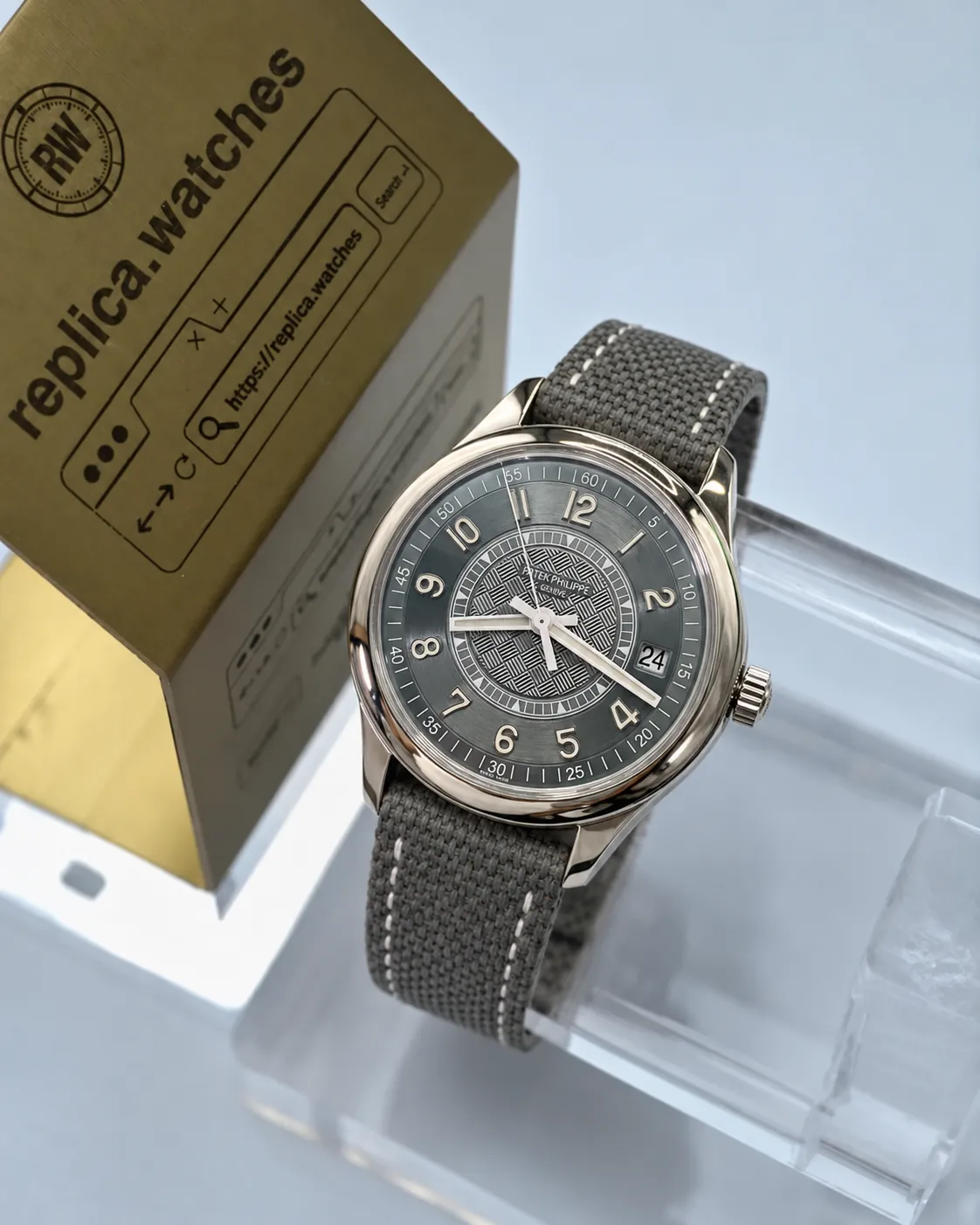 Patek Philippe Calatrava 40mm Geometric Pattern Dial 6007A-001 Automatic Replica Watch