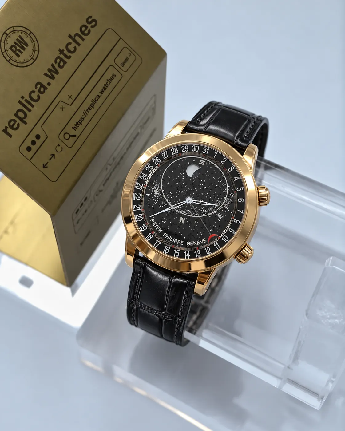 Patek Philippe Grand Complications 6102R-001 44mm Black Celestial Free Sprung Replica Watch