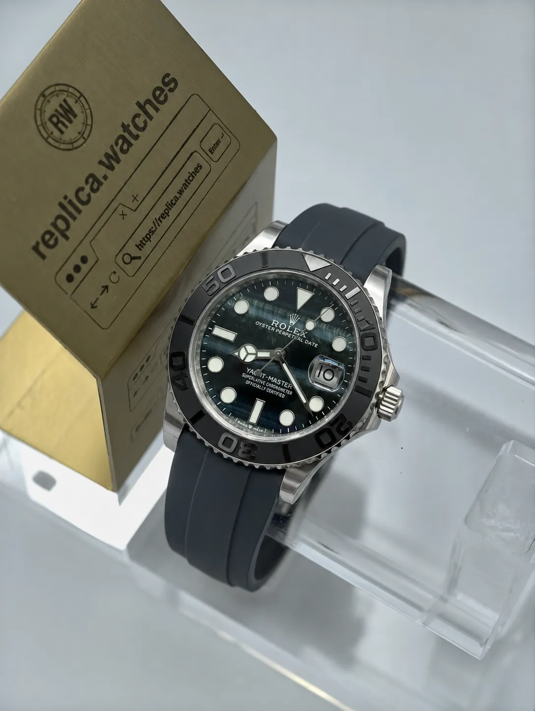 Rolex Yacht-Master 226659-0004 42mm Replica 3235 Automatic Falcon Eye Dial Black Ceramic Watch