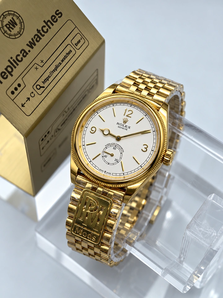 Rolex Perpetual 1908 M52508-0008 Super Clone Watch 39mm White Dial 18K Gold-Plated 904L Steel Cal.7140