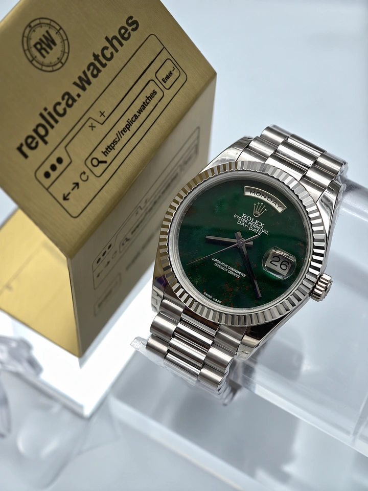 Rolex Day Date 18239 Jasper Green Stone Dial 36mm 904L Steel Super Clone Watch Caliber 3255 Gain Weight