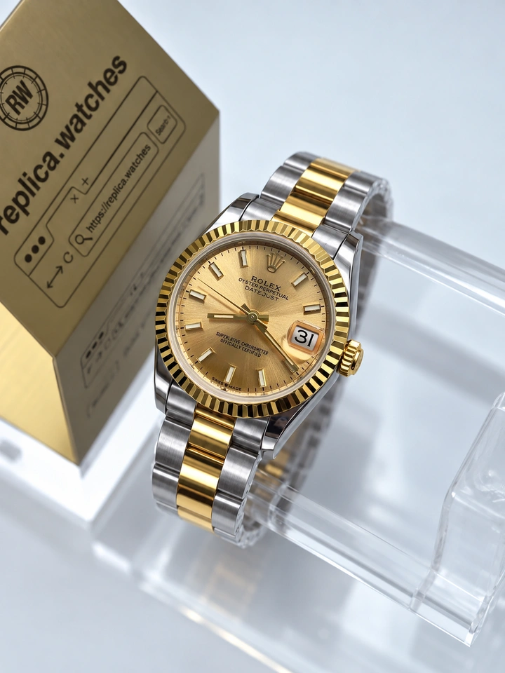 Rolex Datejust M278273-0013 31mm Gold Dial Super Clone Watch 18K Gold Plated Jubilee Bracelet