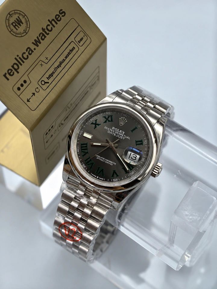 Rolex Datejust M126200-0017 Super Clone Watch 36mm Wimbledon Slate Grey Dial 904L Stainless Steel