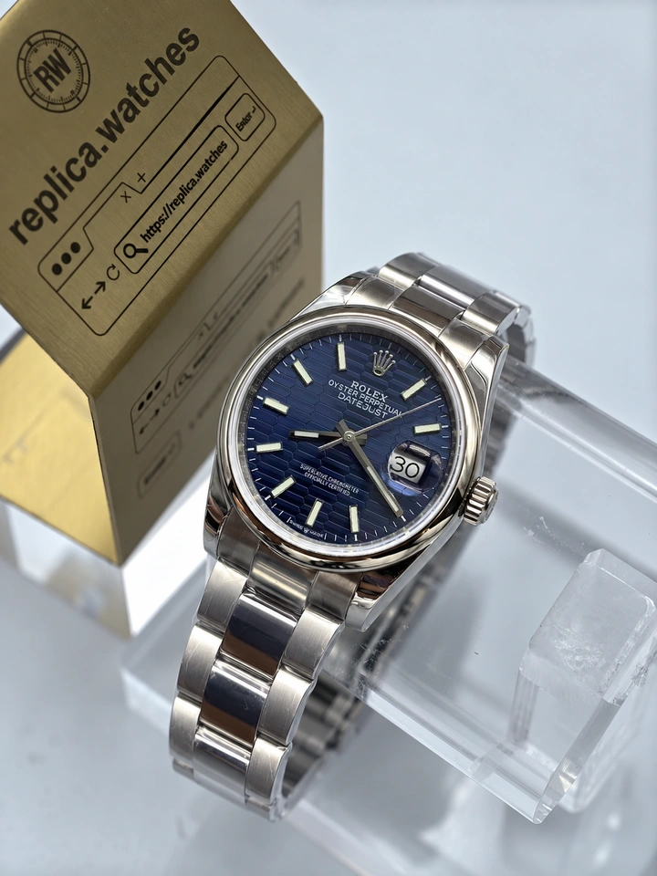 Rolex Datejust M126200-0022 Super Clone Watch 36mm Blue Fluted Dial 904L Stainless Steel Clone Cal.3235