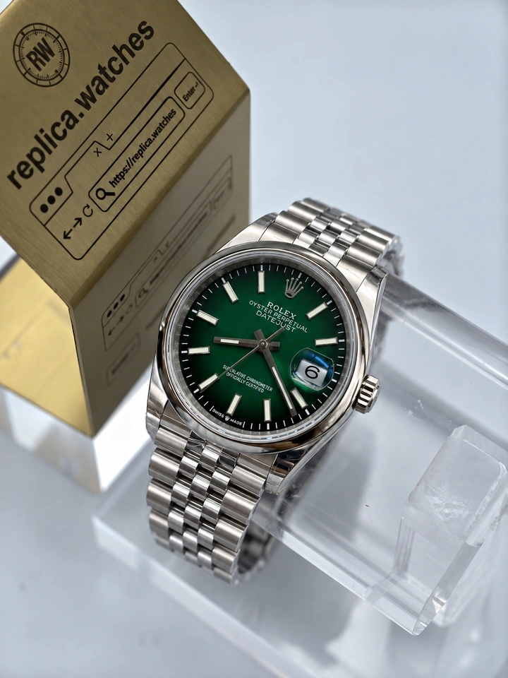 Rolex Datejust M126200-0026 Super Clone Watch 36mm Green Gradient Dial 904L Stainless Steel Clone Watch