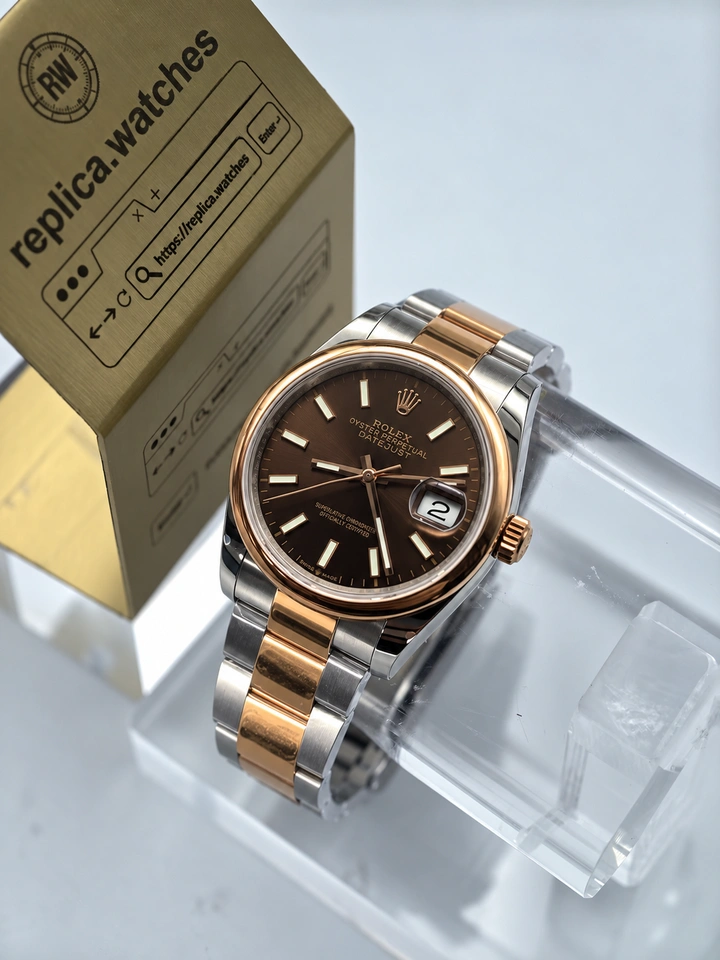 Rolex Datejust M126201-0044 Super Clone Watch 36mm Chocolate Dial Rose Gold Two-Tone 904L Steel