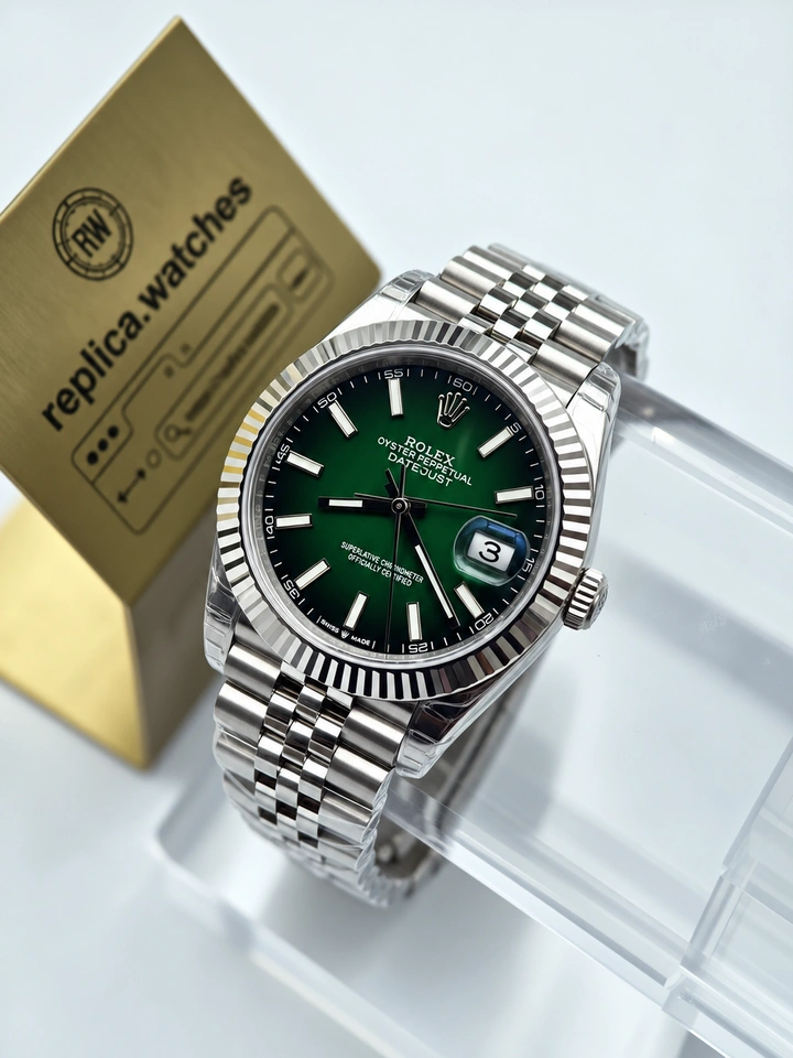 Rolex Datejust M126334-0034 Super Clone Watch 41mm Gradient Green Dial 904L Stainless Steel Clone Watch