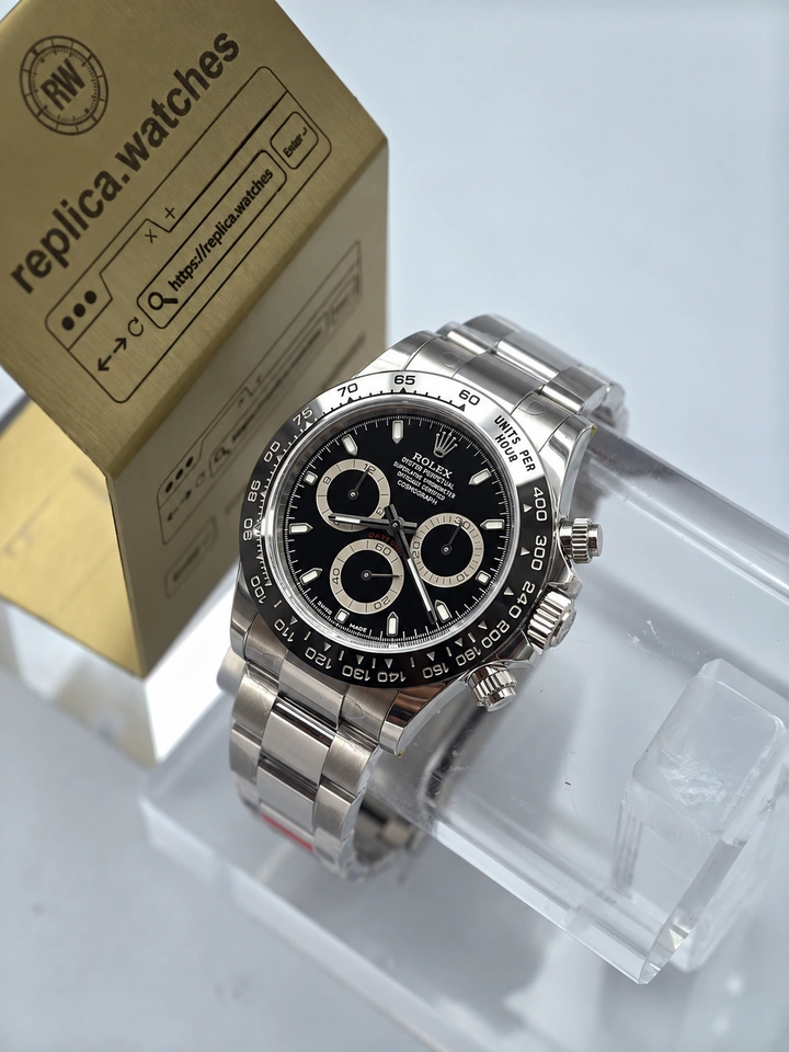 Rolex Daytona M116500LN-0002 Super Clone Watch 40mm Black Dial 904L Steel Case Ceramic Bezel Sapphire Crystal
