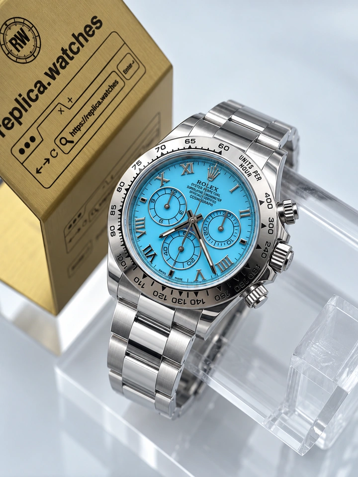 Rolex Daytona M116509 Super Clone Watch 40mm Tiffany Blue Dial Roman Numerals 904L Stainless Steel