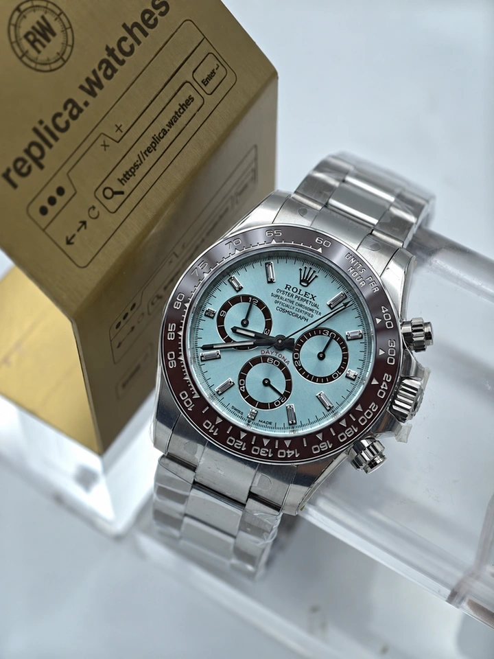 Rolex Daytona M126506-0002 40mm Ice Blue Dial Chestnut Brown Ceramic Bezel Gain Weight Super Clone Watch