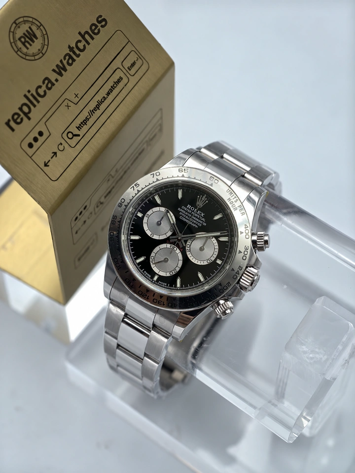 Rolex Daytona M126509-0001 40mm Reverse Panda Black Dial 904L Steel Super Clone Chronograph Watch Clone Cal.4131