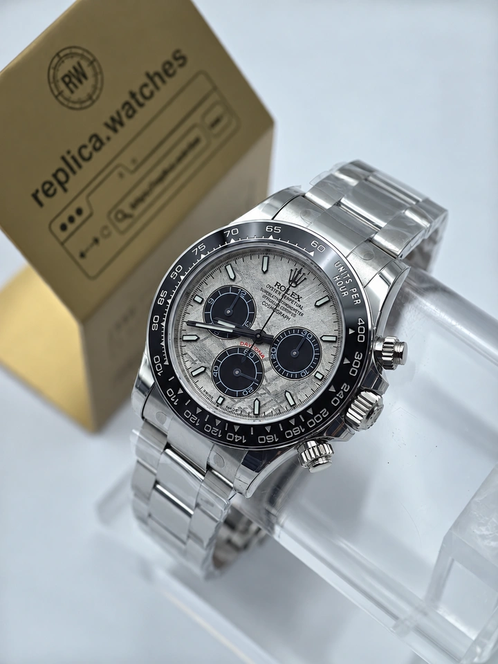 Super Clone Rolex Daytona M126519LN-007 Meteorite Dial 40mm, 904L Steel Bracelet Black Ceramic Bezel Clone Cal.4131 Movement