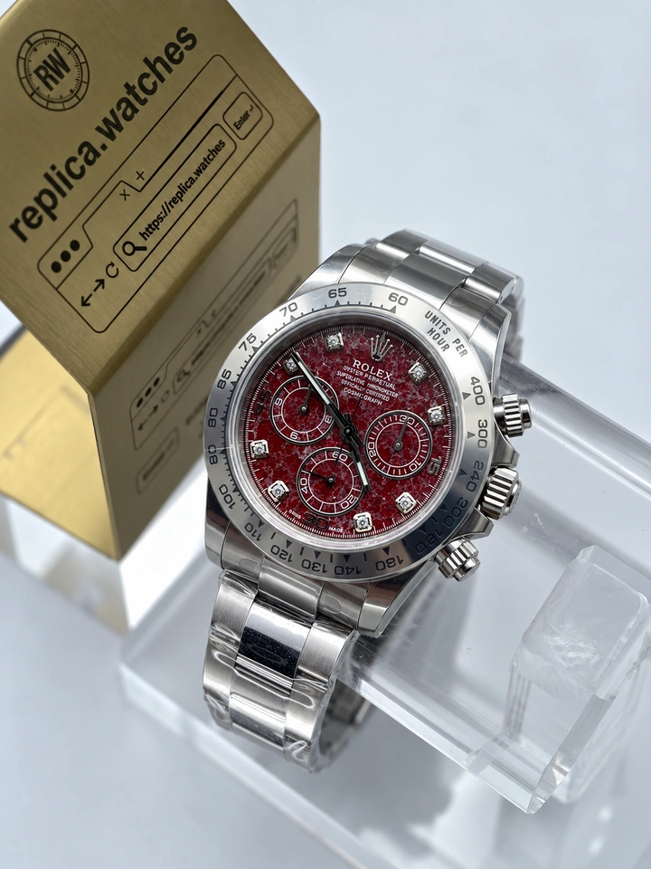 Rolex Daytona M16519 Grossular Rubellite 40mm Bloodstone Dial 904L Steel Clone Watch with Cal.4130 Movement