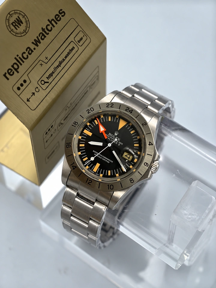 Rolex Explorer II 1655 Vintage 39mm Black Dial Orange Hand 904L Steel Super Clone Watch Edition