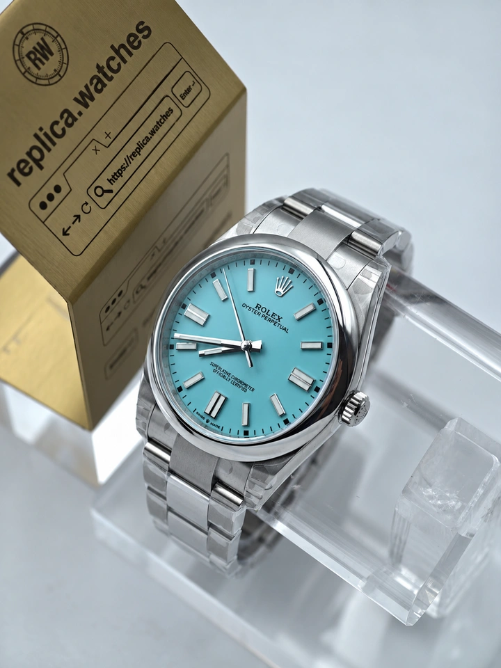 Rolex Oyster Perpetual 41mm M124300-0006 Tiffany Blue Dial 904L Steel Clone Watch CLone Cal.3230 Movement