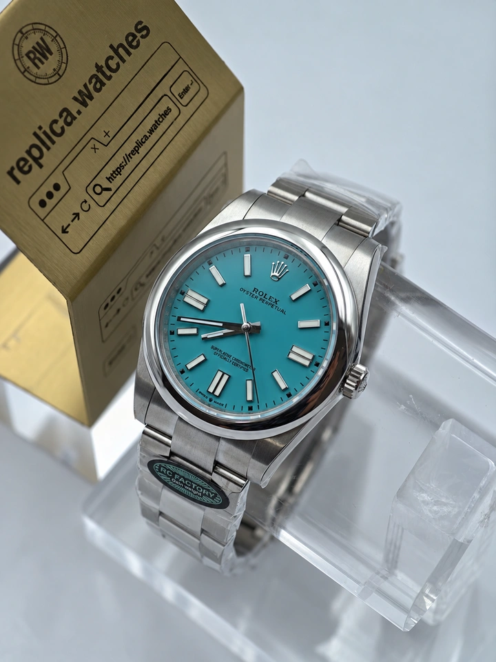 Rolex Oyster Perpetual 36mm Ref. M126000-0006 Super Clone Watch Clone Cal. 3230 Turquoise Dial